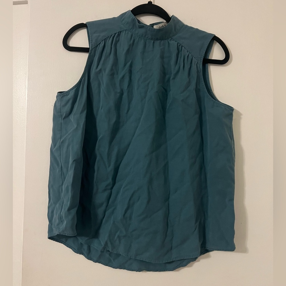 Cloth and Stone Sleeveless Mock Neck Women's Top Teal Blue size M (B112)